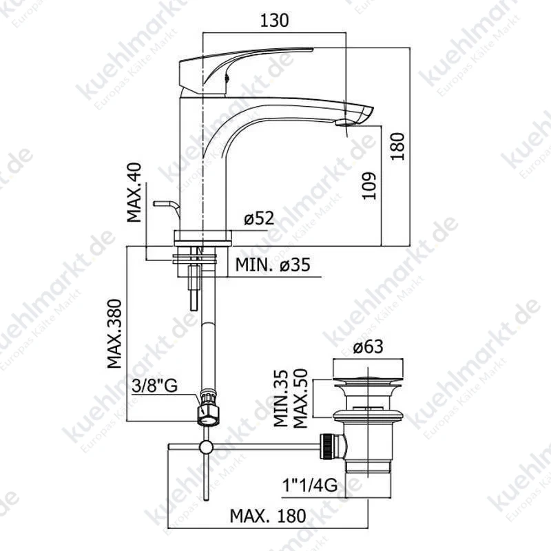Paffoni Lime Waschtischarmatur mit automatischem Ablauf chrom LM075CR