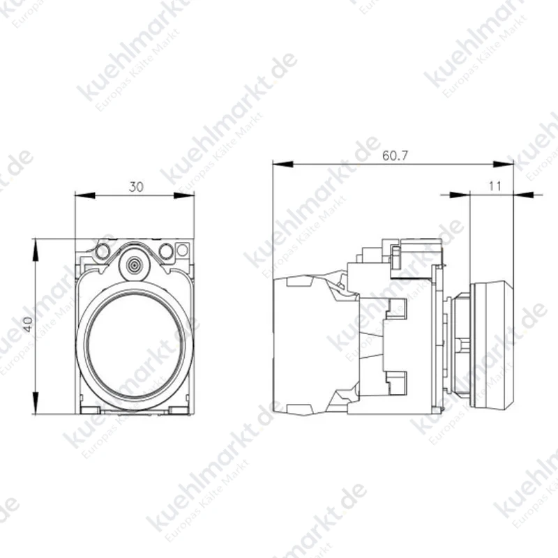 Siemens leuchtende transparente Drucktaste 22mm LED 24V 3SU11520AB701BA0