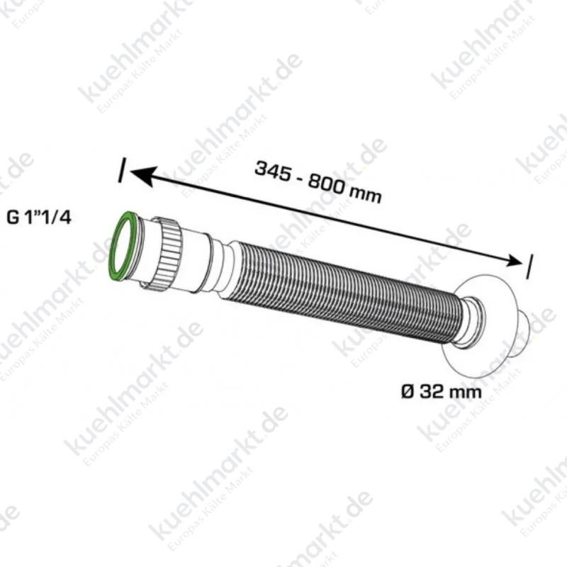 Bonomini Dehnbarer Schlauch mit Überwurfmutter 1 1/4 x 32 mm