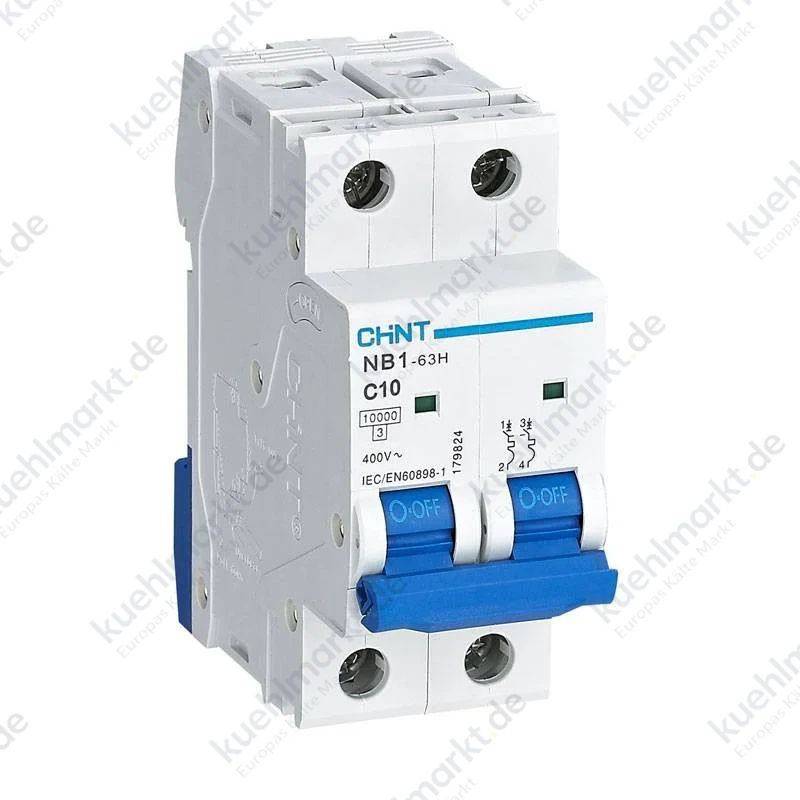 Chint Leitungsschutzschalter NB1-63H 2P 10A 10kA C 2 Module 179824