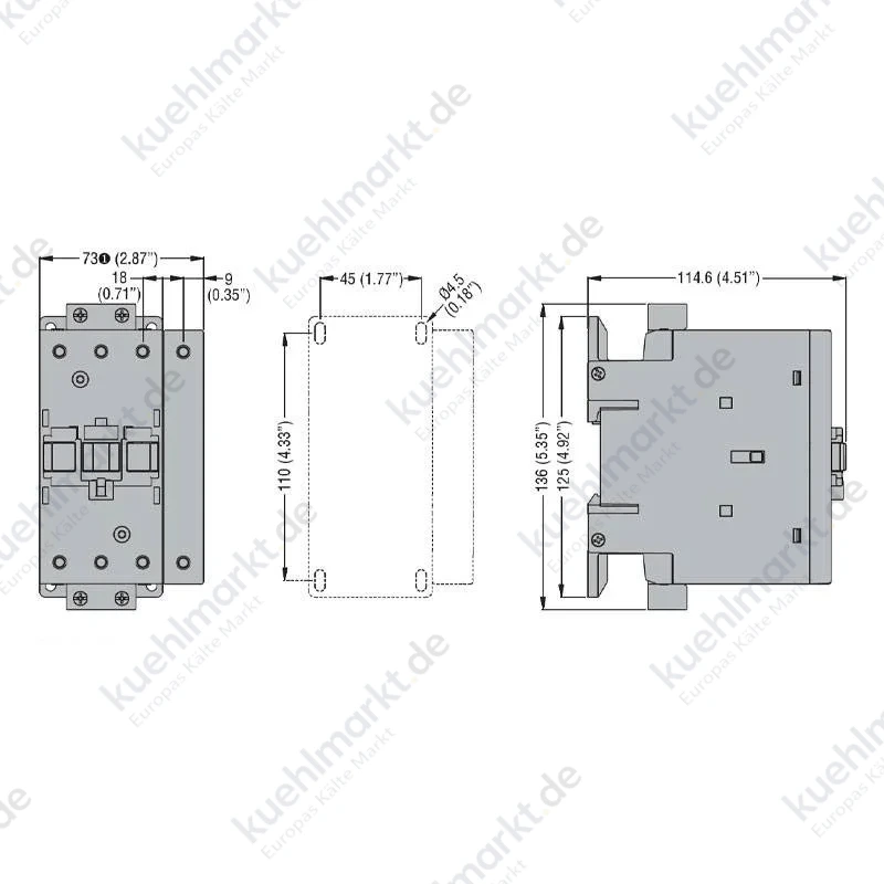 Lovato vierpoliges Schütz 115A AC1 4P 230V AC BF80T4A230