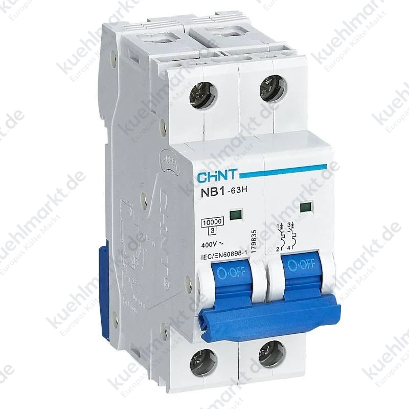 Chint Leitungsschutzschalter NB1-63H 2P 63A 10kA C 2 Module 179836