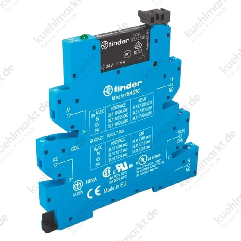 Finder Schnittstellemodul Relais 24V AC/DC 6A 1 Kontakt 391100240060