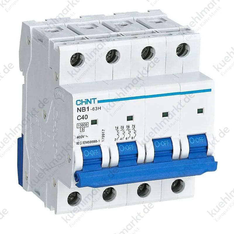 Chint Leitungsschutzschalter NB1-63H 4P 40A 10kA C 4 Module 179917