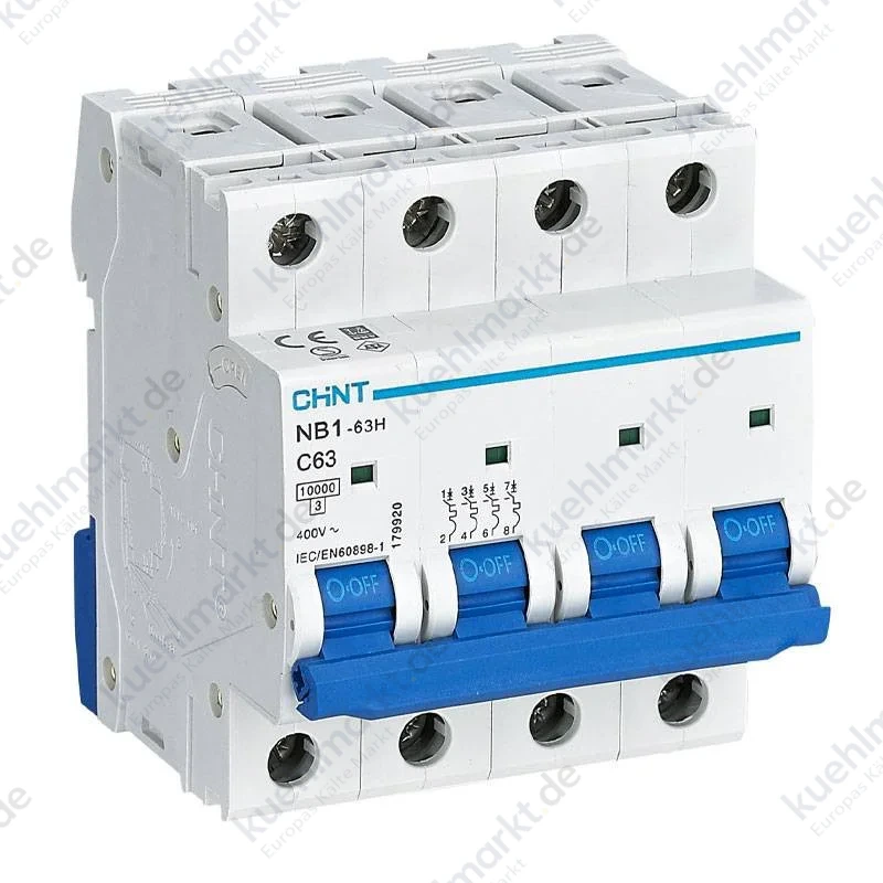 Chint Leitungsschutzschalter NB1-63H 4P 63A 10kA C 4 Module 179920