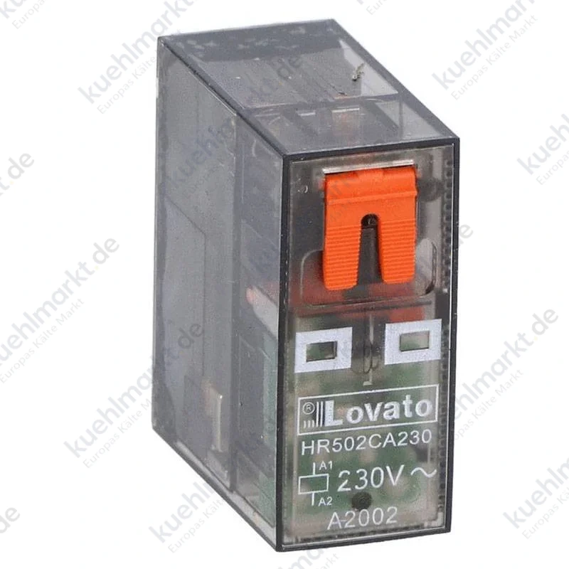Lovato Mini-Relais 8A 2 Schalter 230V AC mit Led-Anzeige HR502CA230