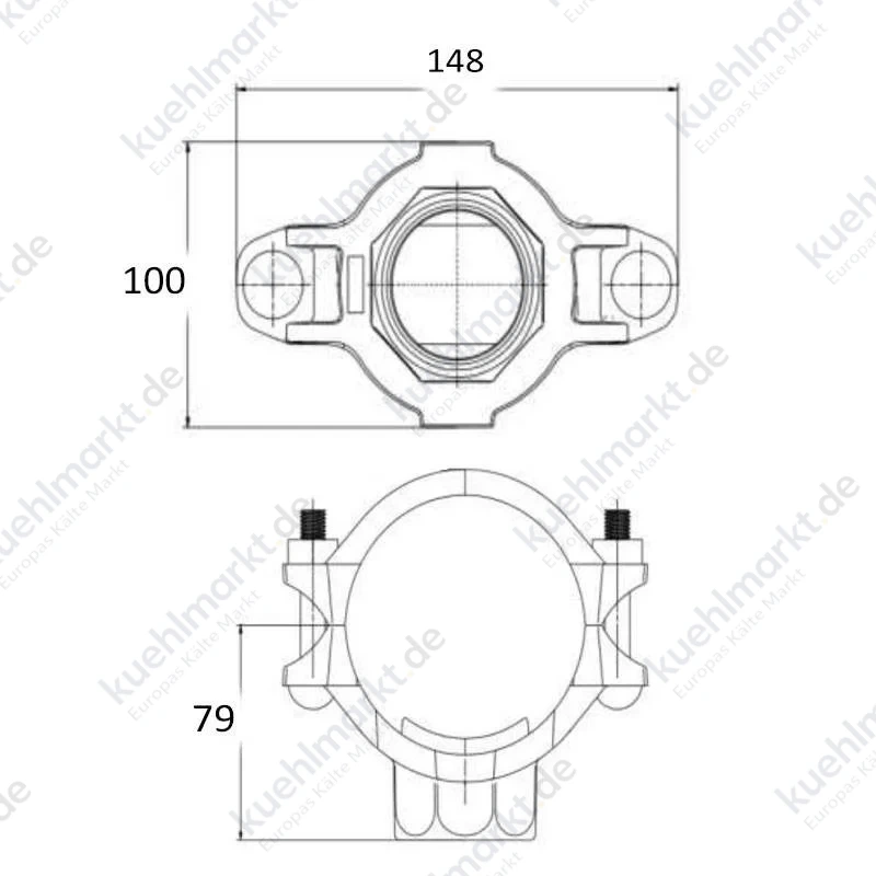 Ziggiotto gerillter Gewindehalter 3 x 2 B003J089060