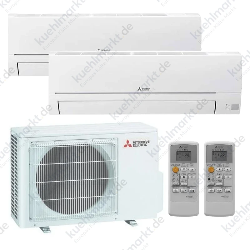 Mitsubishi Smart Dual Split Klimaanlage 9000+12000btu 2.5+3.5KW R32 A++/A+