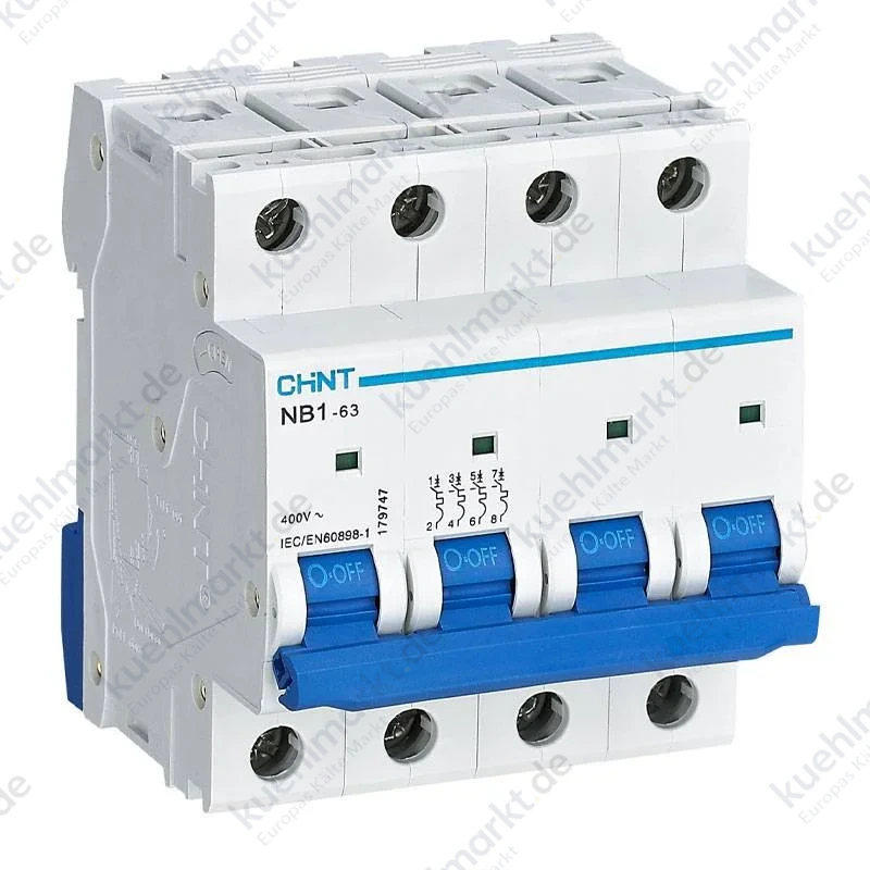 Chint Leitungsschutzschalter NB1-63 4P 63A 6kA C 4 Module 180420