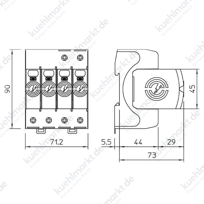 Obo Überspannungsschutz 20 kA 3+NPE IP20 5095253