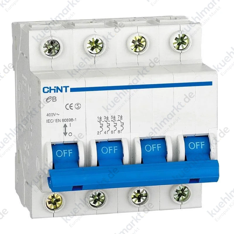 Chint Leitungsschutzschalter EB 4P 10A 4,5kA C 4 Module 186537