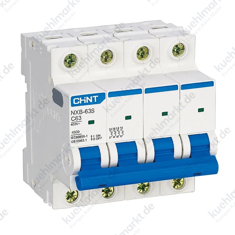 Chint NXB-63S Leistungsschalter 4P 25A 4,5 kA Kurve C 4M 296907