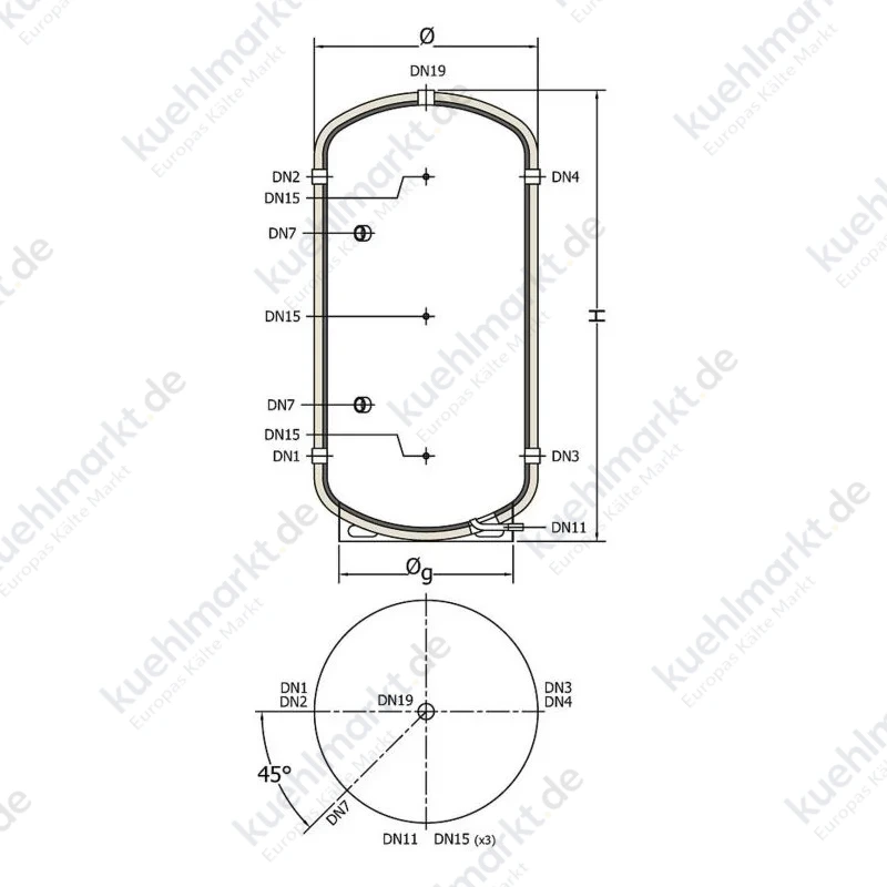 Elbi ACF-500 500 Liter Akkumulator A480L55 GG250