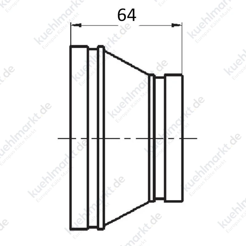 Ziggiotto gerillte konzentrische Reduzierung 3x2 1/2 Zoll 80x65mm B0240089076