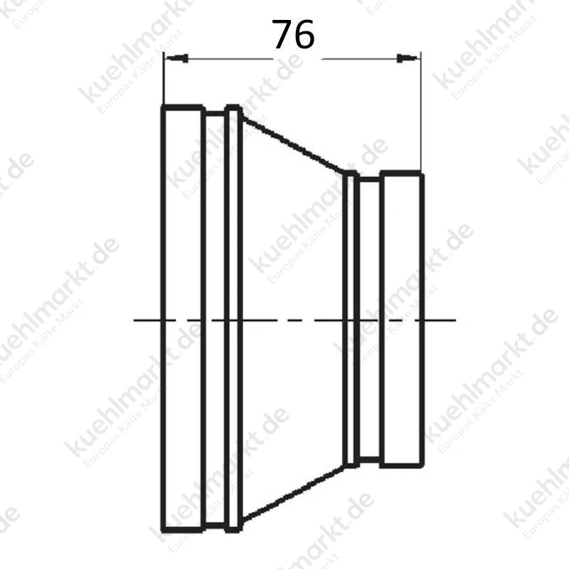 Ziggiotto gerillte konzentrische Reduzierung 4x3 Zoll 100x80mm B0240114089