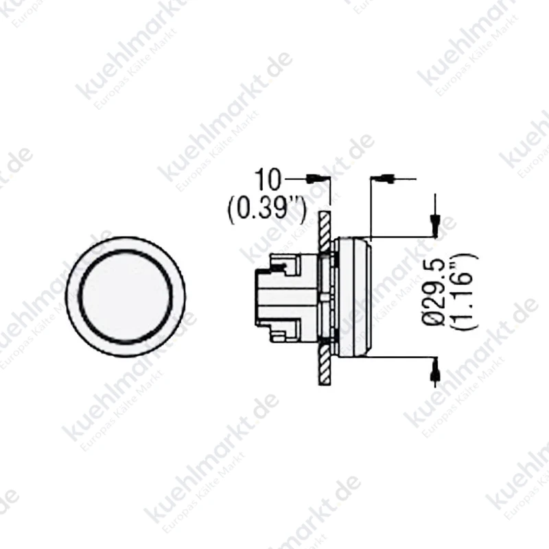 Lovato Platin 22 mm Impulsknopf rasiert schwarz LPSB102
