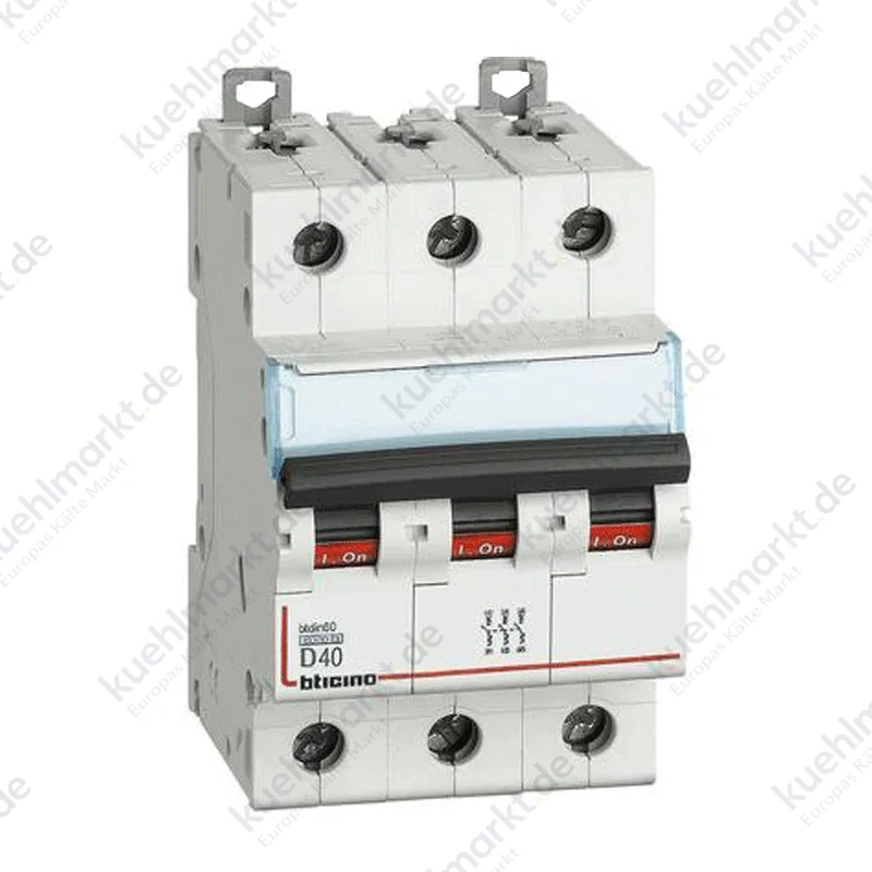 Bticino thermisch-magnetischer Schutzschalter 40A 3 Pole 6KA D Bend 3 Module FN83D40