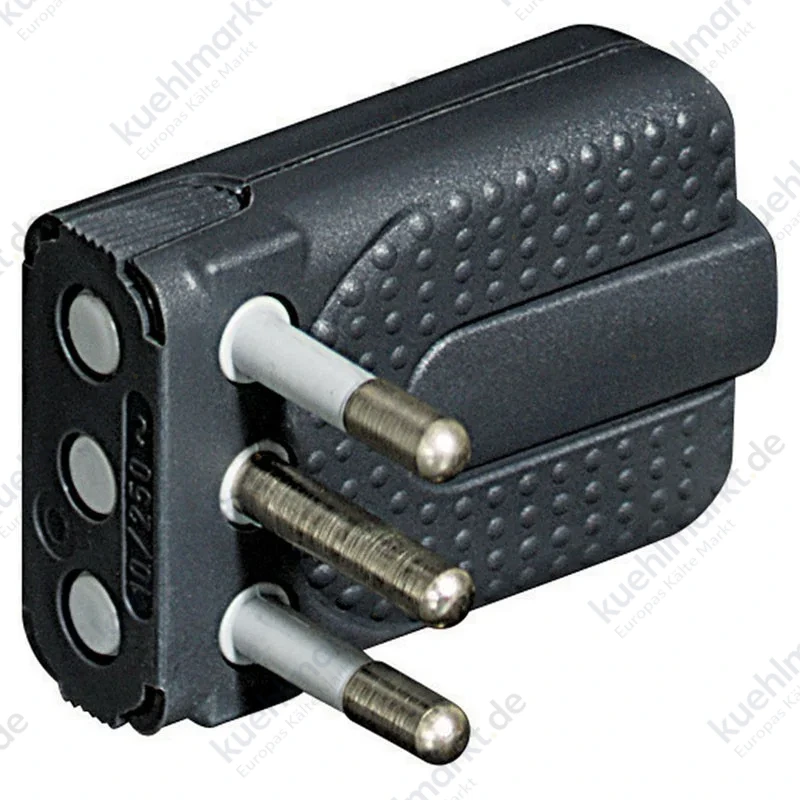 Platzsparender fliegender Stecker Ecke Bticino 2X10A+T anthrazit S2465TGE