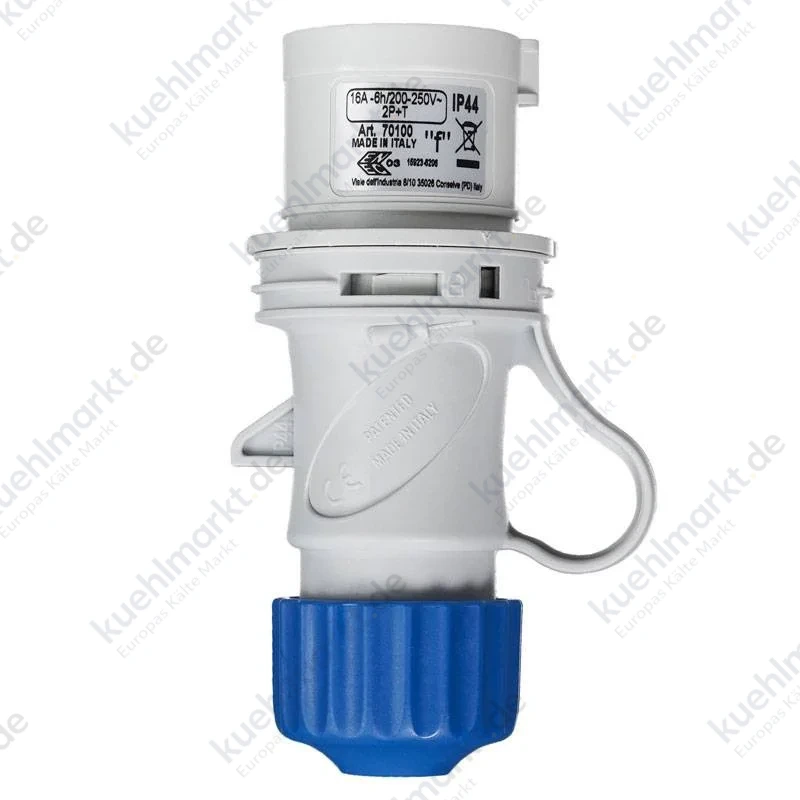 Fanton mobiler Industriestecker 2P+E 16A 230V IP44 blau 70100