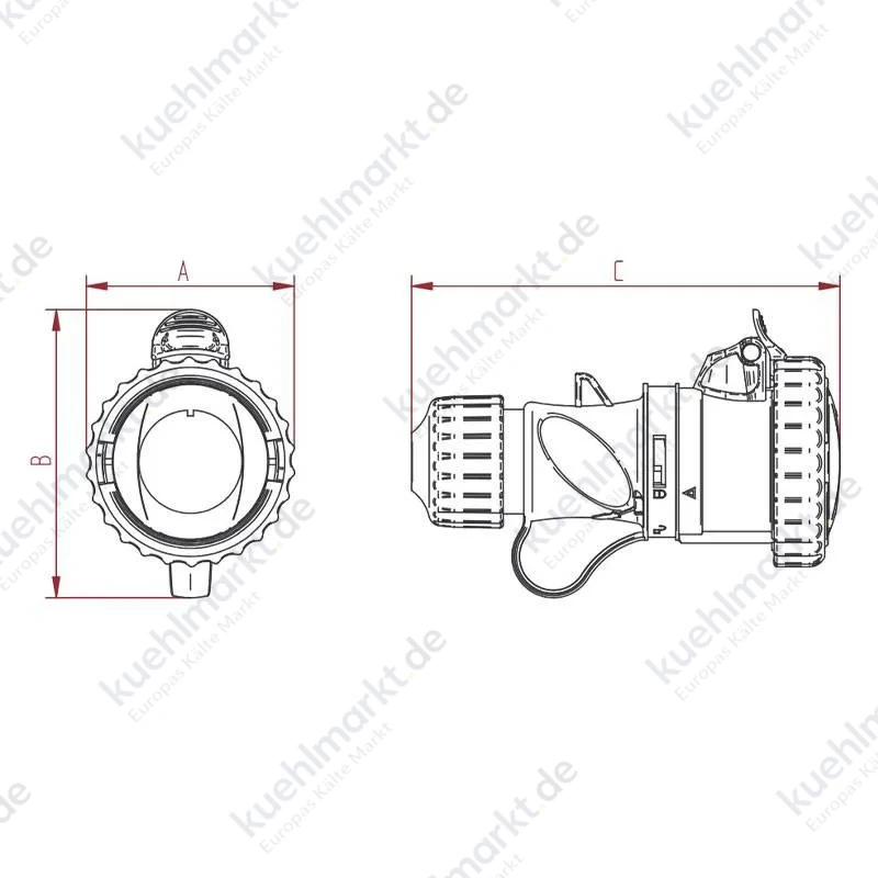 Fanton Industrie-Steckdose 2P+E 16A 230V IP67 blau 71140