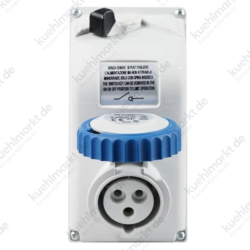 Fanton Industrie-Wandsteckdose 2P+E 16A 230V IP67 blau 73340