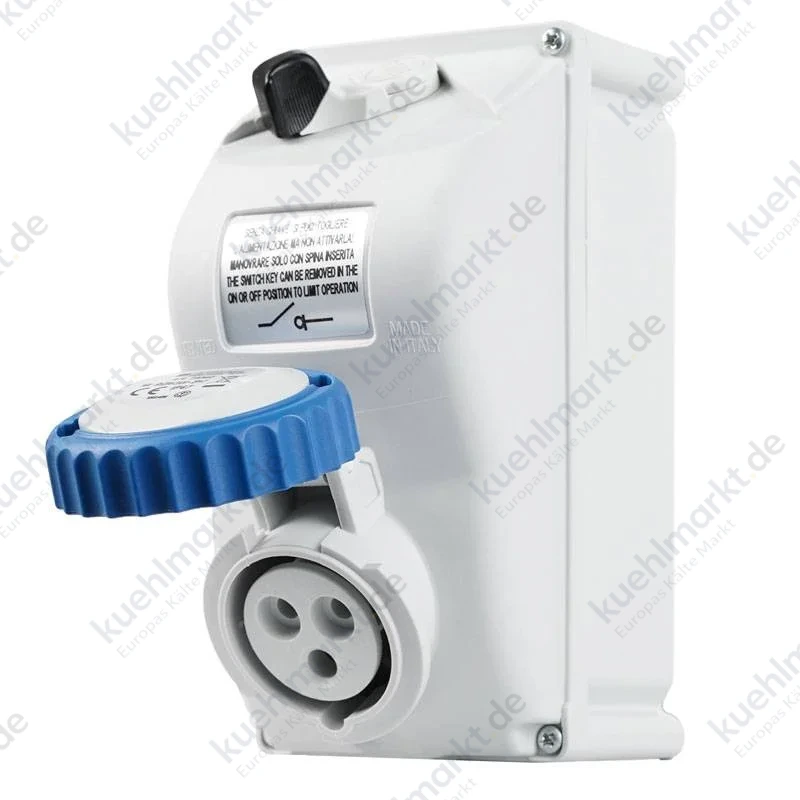 Fanton Industrie-Wandsteckdose 2P+E 32A 230V IP67 blau 73360