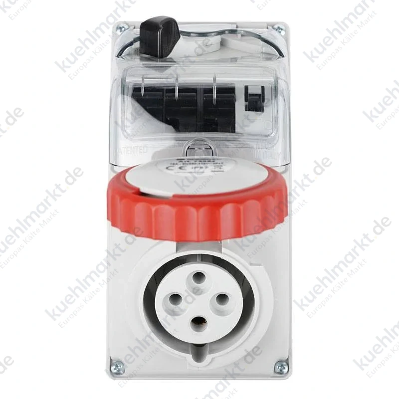 Fanton Industrie-Steckdose Sicherungshalter 3P+E 32A 400V IP67 rot 73374
