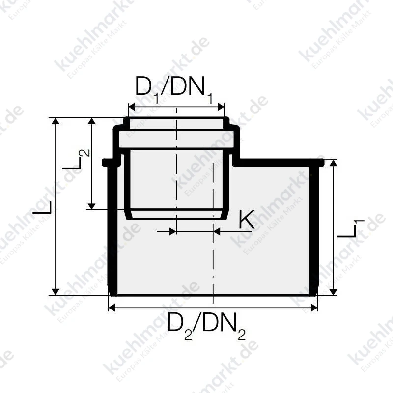 Valsir Triplus steckbares Reduktionsrohr D 160/125 mm L 105 mm VS0650733