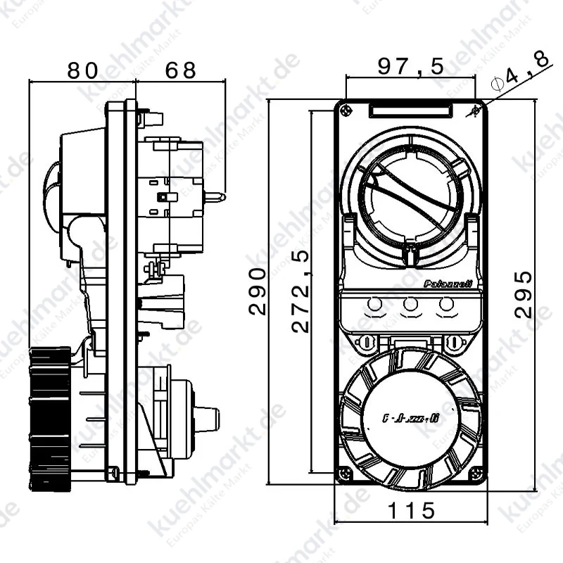 Palazzoli feste Industriesteckdose 3P+E 63A 400V IP65 480336
