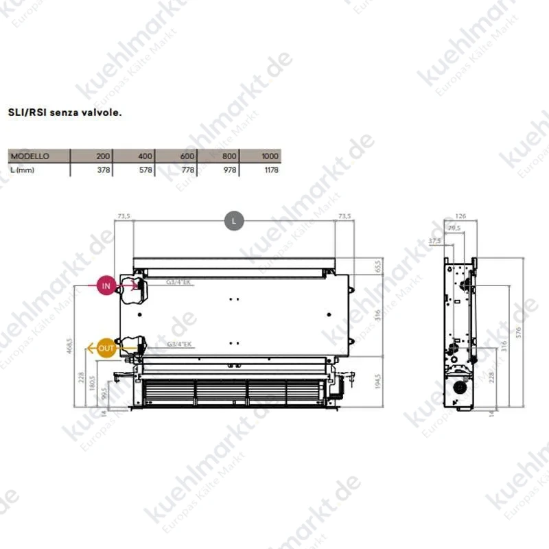 Innova Einbau-Gebläsekonvektor SLI 1000 DC Inverter FASI10O01II