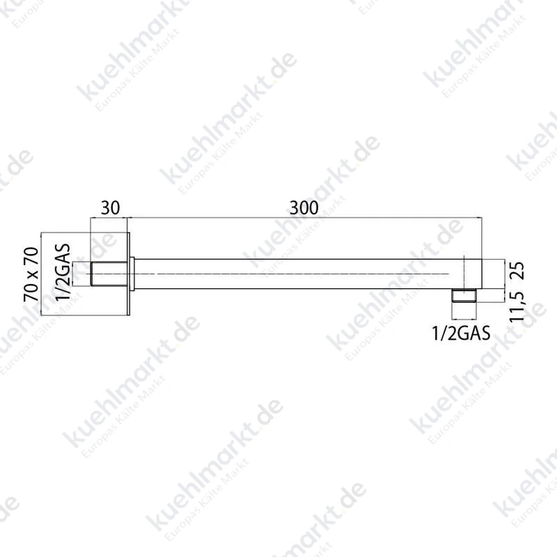 Bossini horizontaler Duscharm aus verchromtem Messing H69000H00030008