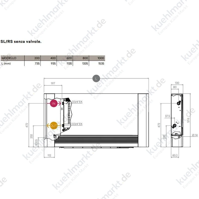 Innova Airleaf SL 800 C Inverter 2 Rohre Gebläsekonvektor FASL08SC1II