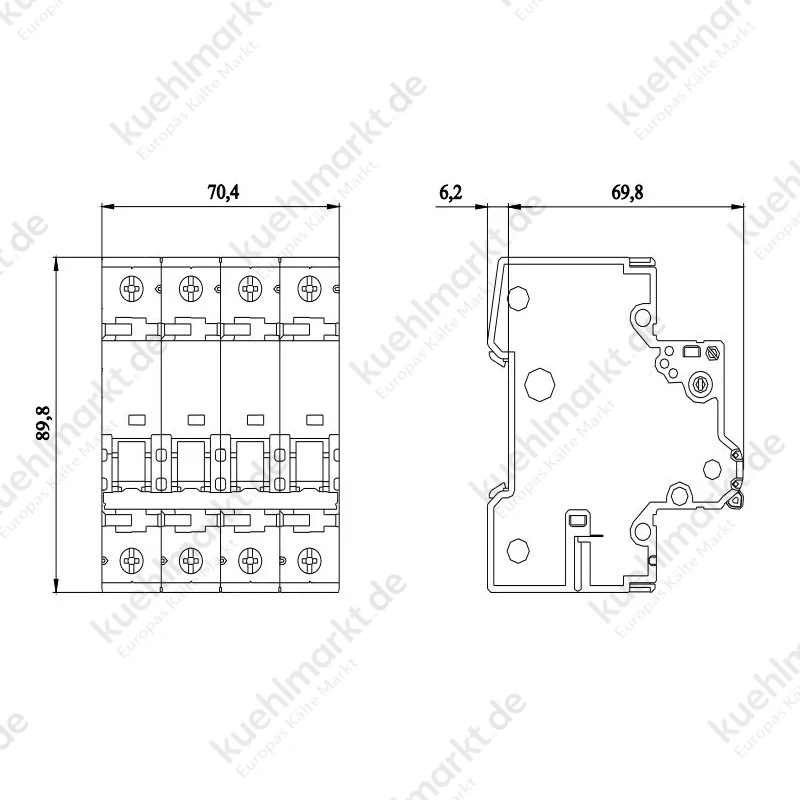 Siemens LS-Schalter 4P 10kA 63A Typ C-4 Module 5SY44637