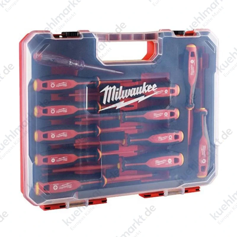 Set Isolierte Schraubendreher 1000V AC Milwaukee Rutschfester Griff 12-tlg. 4932479095