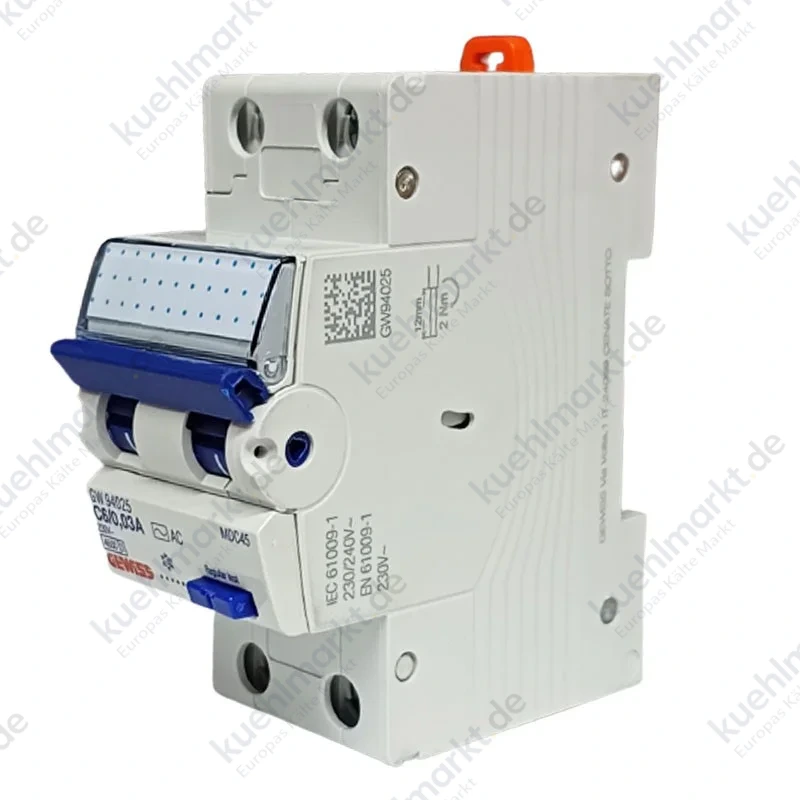 Gewiss Fehlerstrom und Leitungsschutzschalter 6A 2P 30MA AC 4.5KA 2 Module GW94025