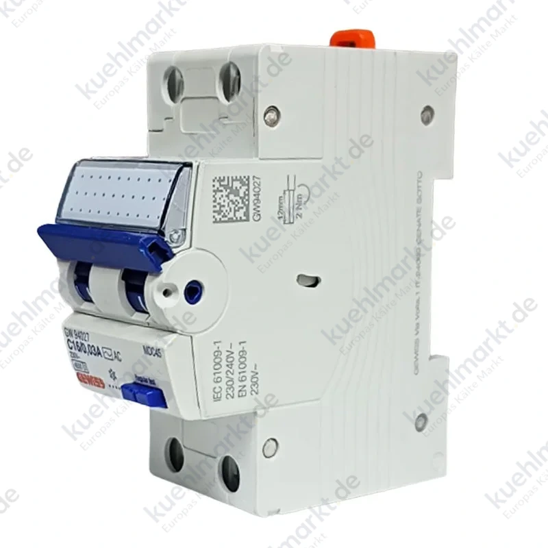 Gewiss Fehlerstrom und Leitungsschutzschalter 16A 2P 30MA AC 4.5KA 2 Module GW94027