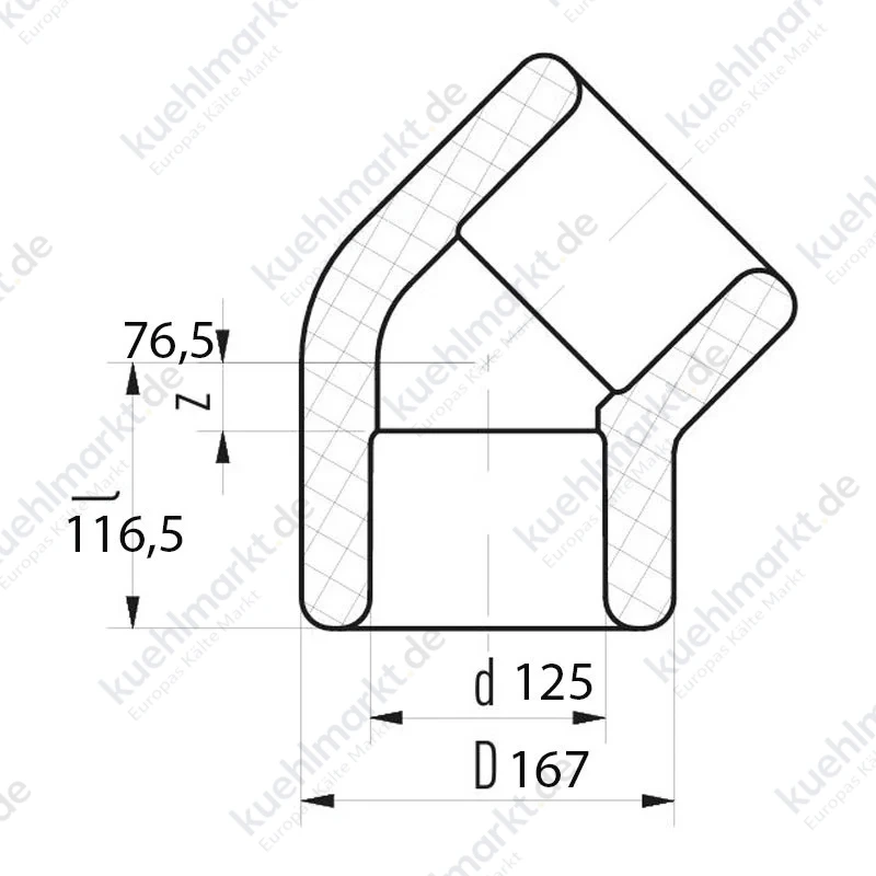 Aquatherm Winkelstück 90 Grad D 125 1080125050