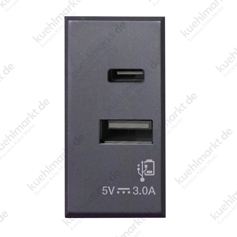 Ave Tekla S44 3A USB-Steckdose 230V Typ A+C grau 445082USBAC