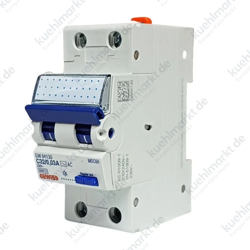 Gewiss Fehlerstrom und Leitungsschutzschalter 32A 2P 30MA AC 6KA 2 Module GW94130
