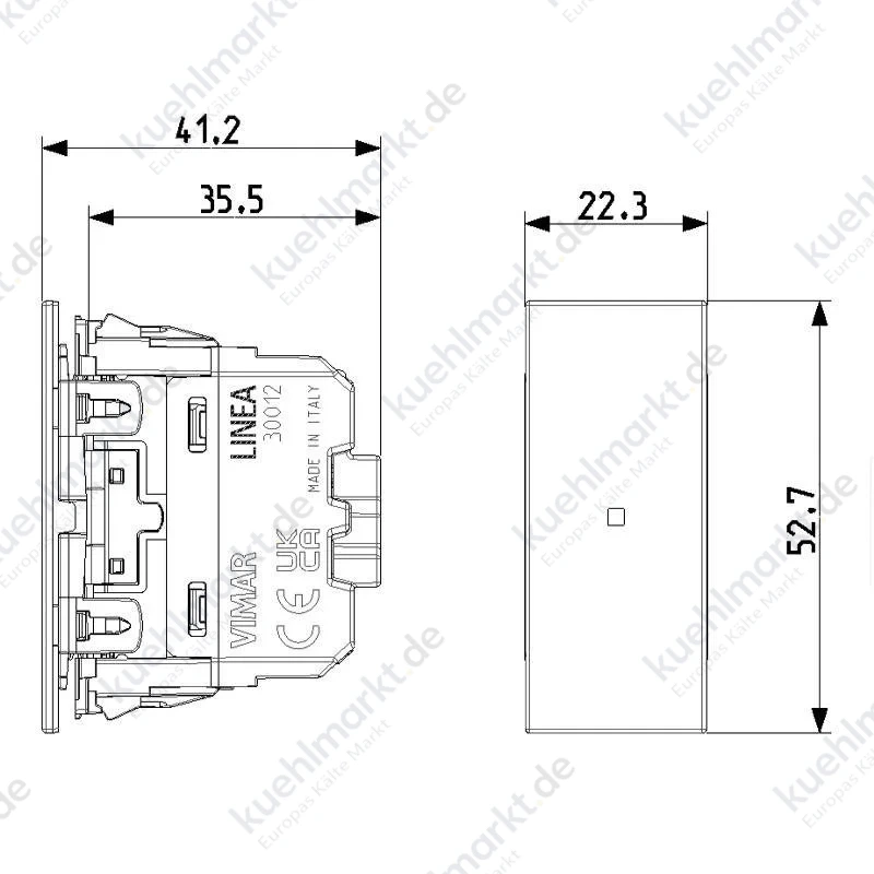 Vimar Linea Axial-Kreuzschalter 1P 10AX Beleuchtbar 250V Hanf 30012A.C