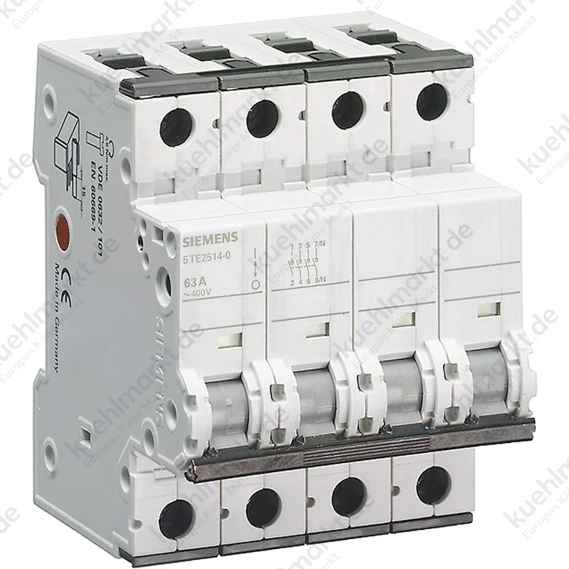 Siemens 4P 63A 4 Module Lasttrennschalter 5TE25140