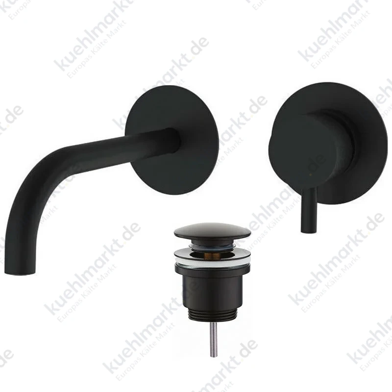 Teorema Jabil 25 Unterputz-Küchenarmatur 2-teilig mit Ablaufgarnitur schwarz 73318EBB-001