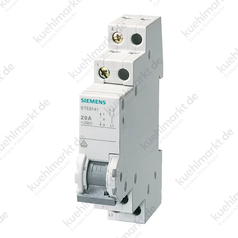Einpoliger Schalter Siemens 1P 20A 1-0-2 1 Modul 5TE8141