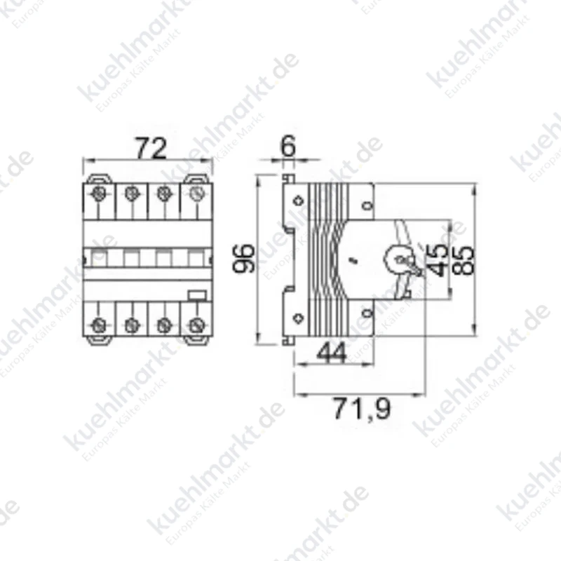 Gewiss Fehlerstrom und Leitungsschutzschalter 20A 4P 30MA AC 6KA 4 Module GW94168