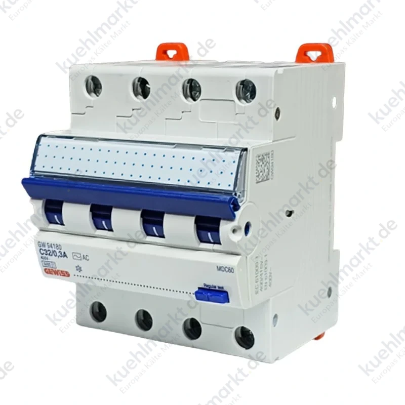 Gewiss Fehlerstrom und Leitungsschutzschalter 32A 4P 300MA AC 6KA 4 Module GW94180