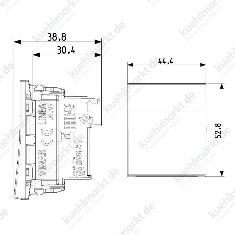 Vimar Linea Led Stufenlampe 100-240 V 2 Module Hanf 30389.C