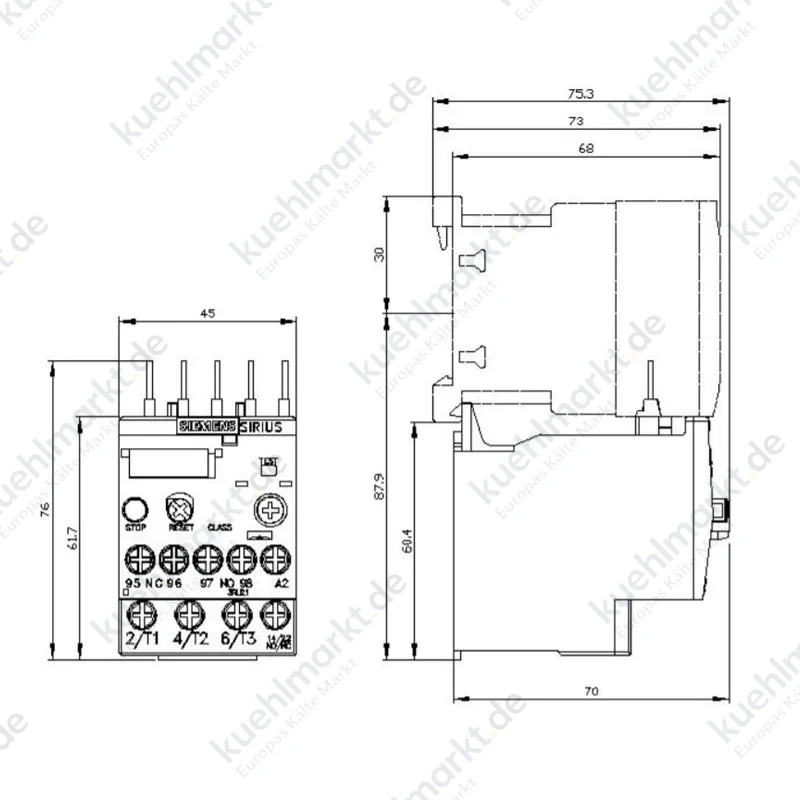 Siemens Überlastrelais für S00 Serie 1,8-2,5A 3RU21161CB0