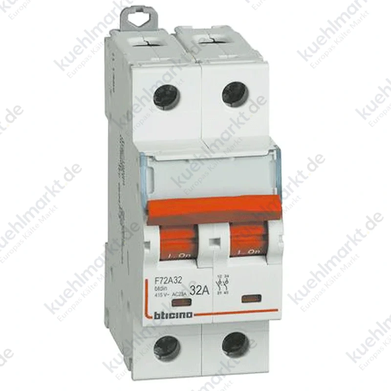 Bticino 2P 32A 2-Modultrennschalter F72A32