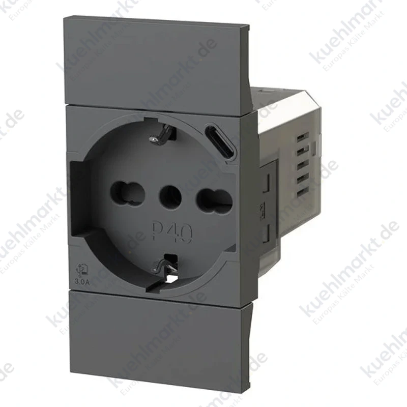 Bticino Living Now Zweipolige und Schuko-Steckdose mit USB 3.0A 4B.KG.P40.USB
