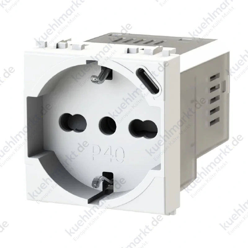 4Box P40 zweipolige und Schuko-Steckdose mit USB 3.0A Vimar Plana 4B.V14.P40.USB
